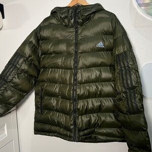 Adidas Olive Green Puffer Jacket XL